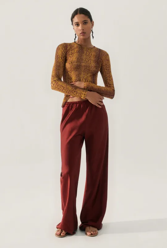 MESH LONG SLEEVE TOP SNAKE SKIN sold by Silk Laundry