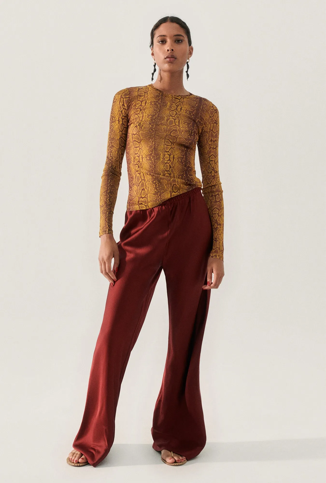 MESH LONG SLEEVE TOP SNAKE SKIN sold by Silk Laundry product image thumbnail 5