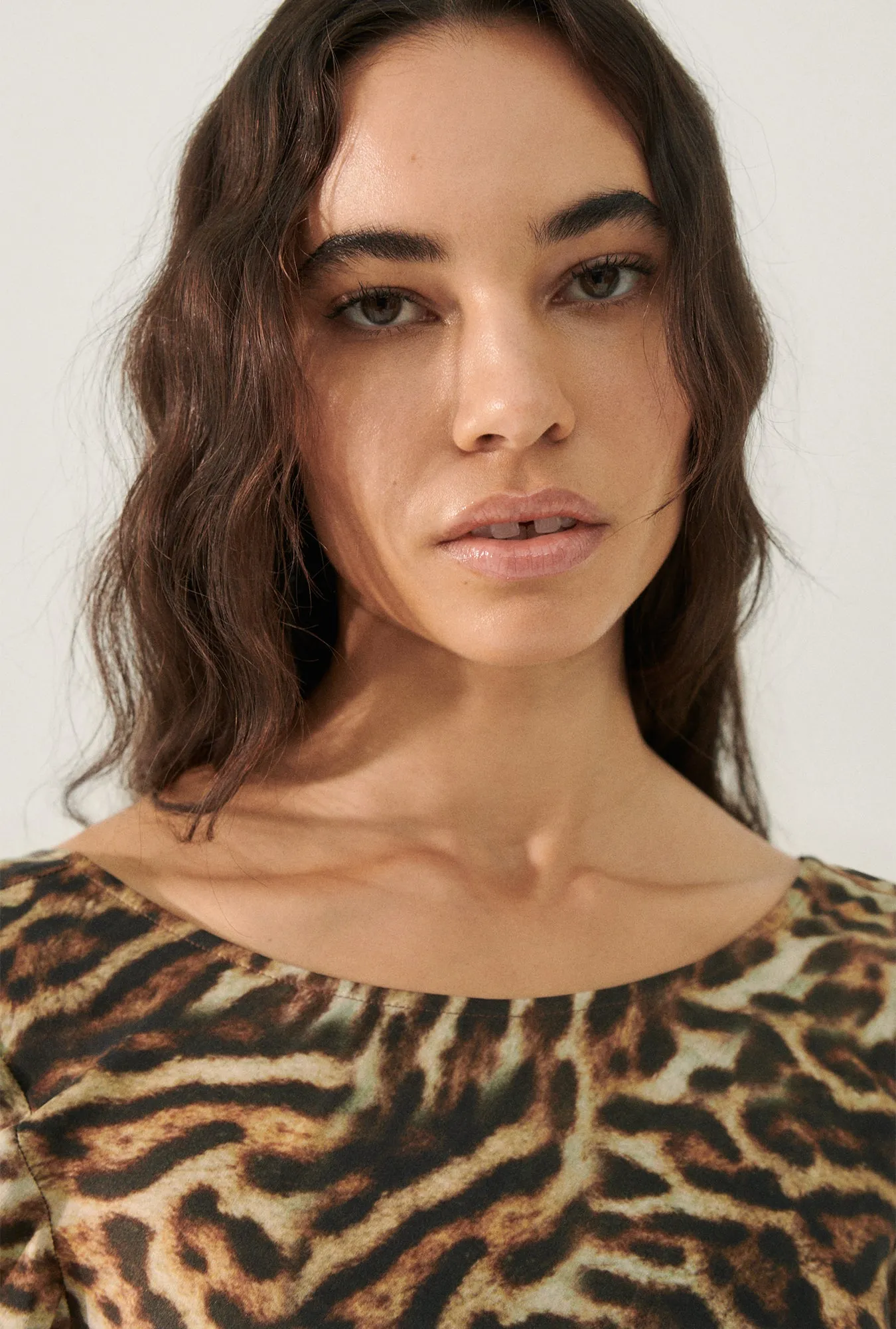 FULL SLEEVE BIAS DRESS LEOPARD sold by Silk Laundry product image thumbnail 3