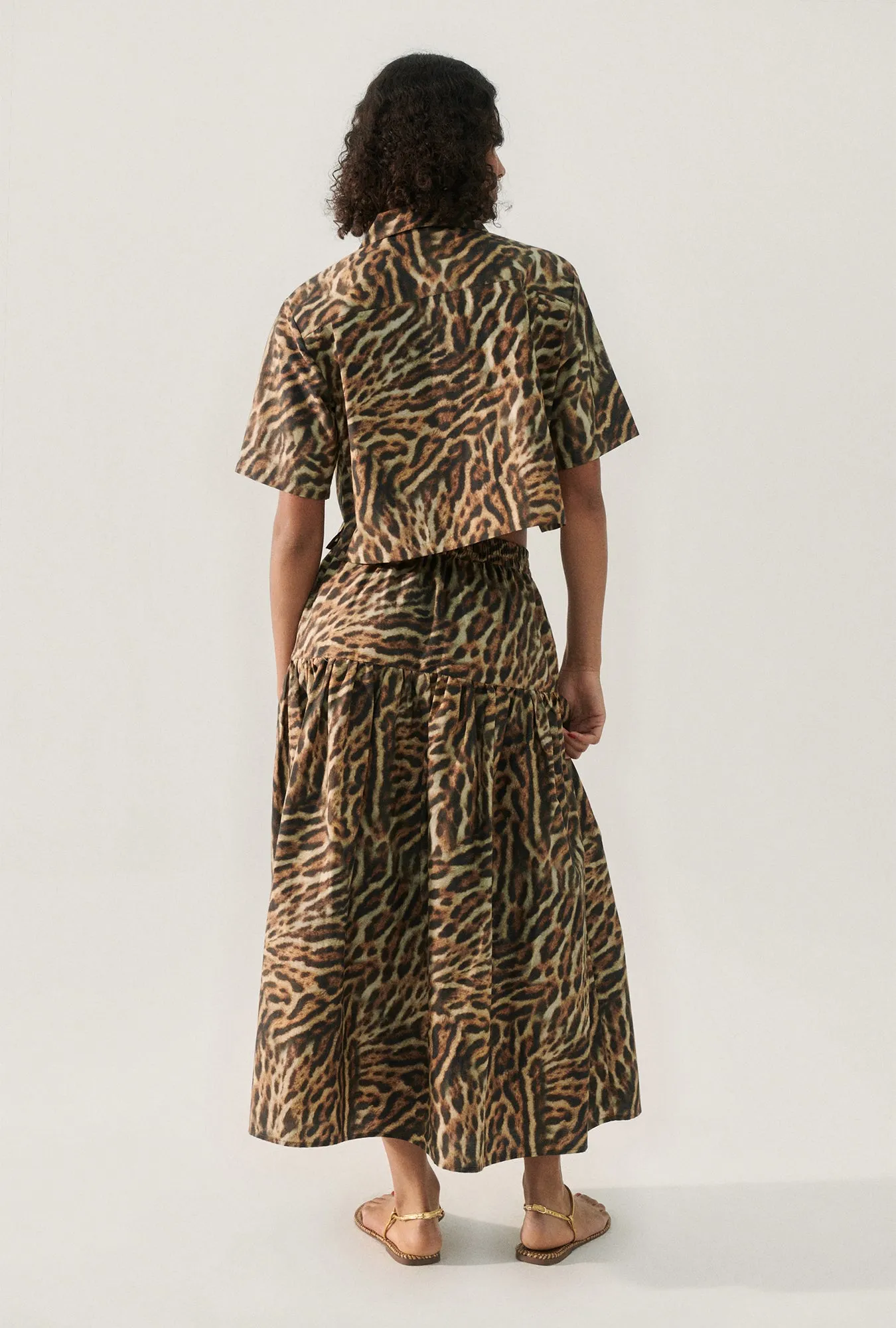 COTTON SILK 80S SKIRT LEOPARD sold by Silk Laundry product image thumbnail 3