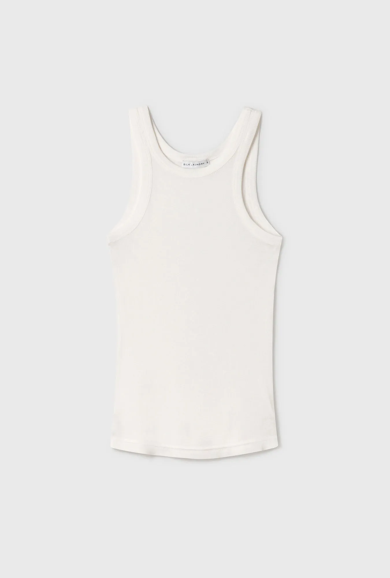 Jersey Tank White sold by Silk Laundry
