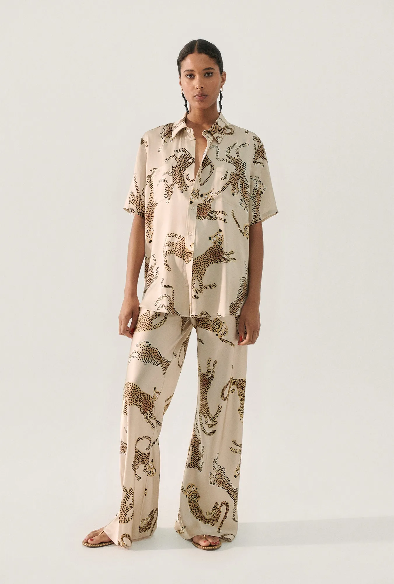 SHORT SLEEVE BOYFRIEND SHIRT JAGUARS HAZELNUT sold by Silk Laundry product image thumbnail 4