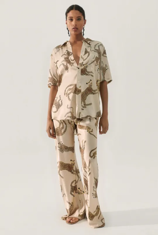 SHORT SLEEVE BOYFRIEND SHIRT JAGUARS HAZELNUT sold by Silk Laundry