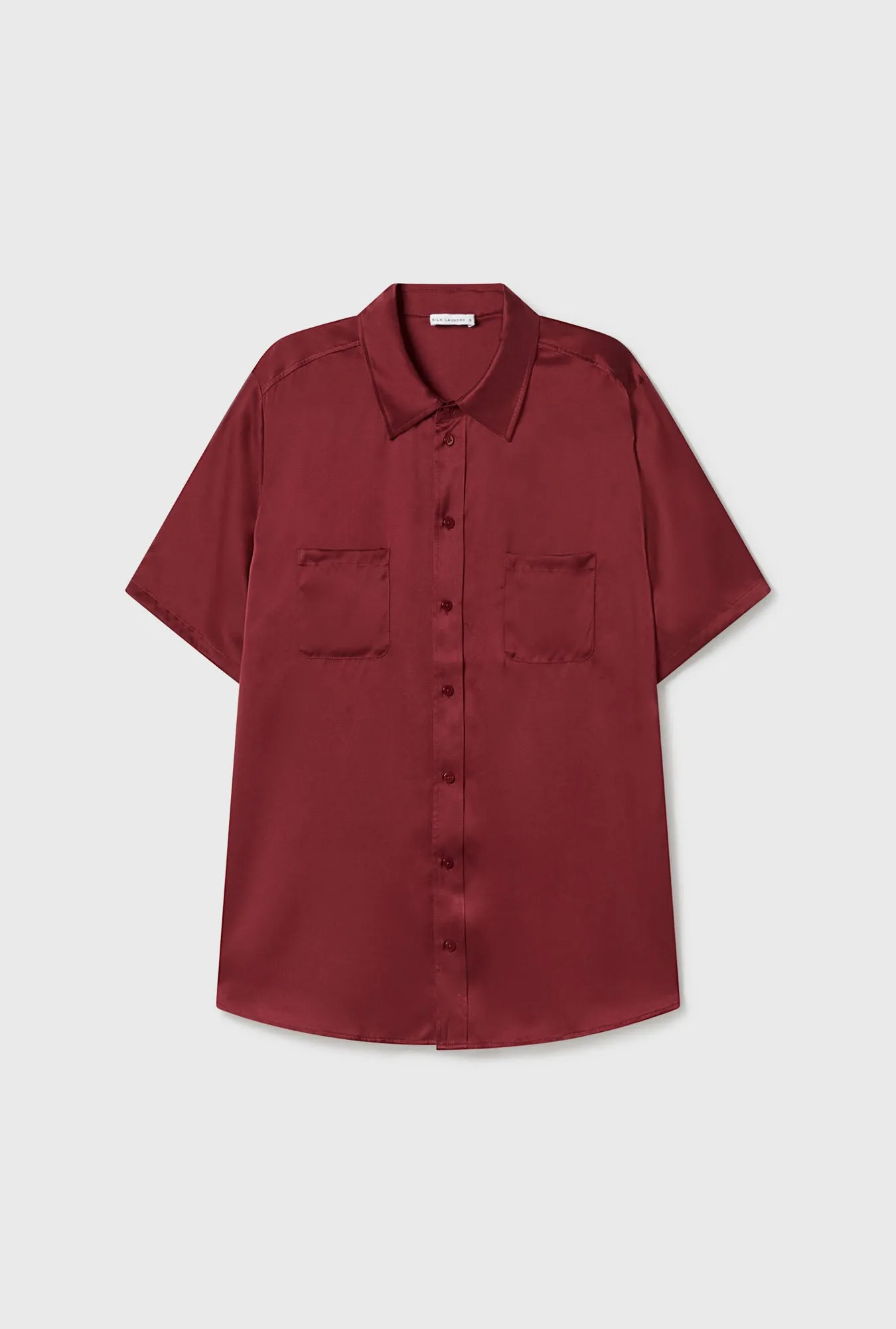 SHORT SLEEVE BOYFRIEND SHIRT GARNET sold by Silk Laundry product image thumbnail 2
