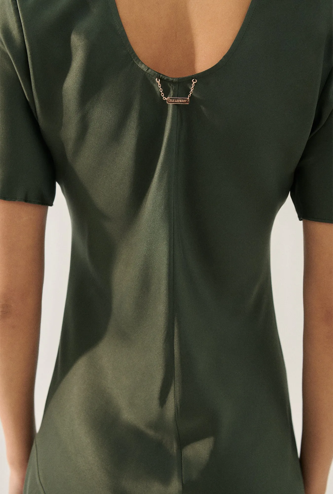 SHORT SLEEVE BIAS DRESS THYME sold by Silk Laundry product image thumbnail 4