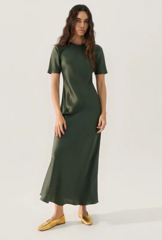 SHORT SLEEVE BIAS DRESS THYME sold by Silk Laundry