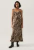 LONG BIAS CUT SKIRT LEOPARD sold by Silk Laundry