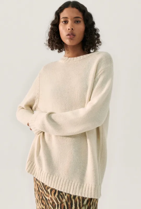 Knit Crewneck Natural sold by Silk Laundry