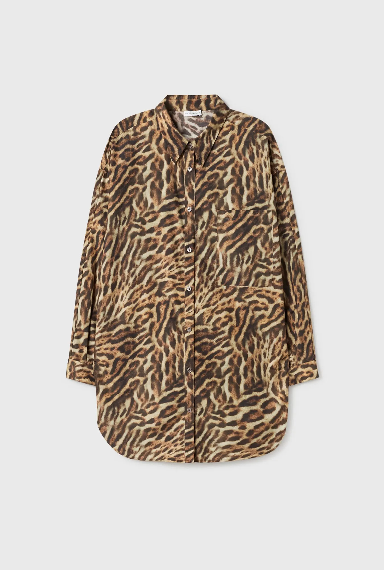 COTTON SILK ROUND SHIRT LEOPARD sold by Silk Laundry product image thumbnail 2