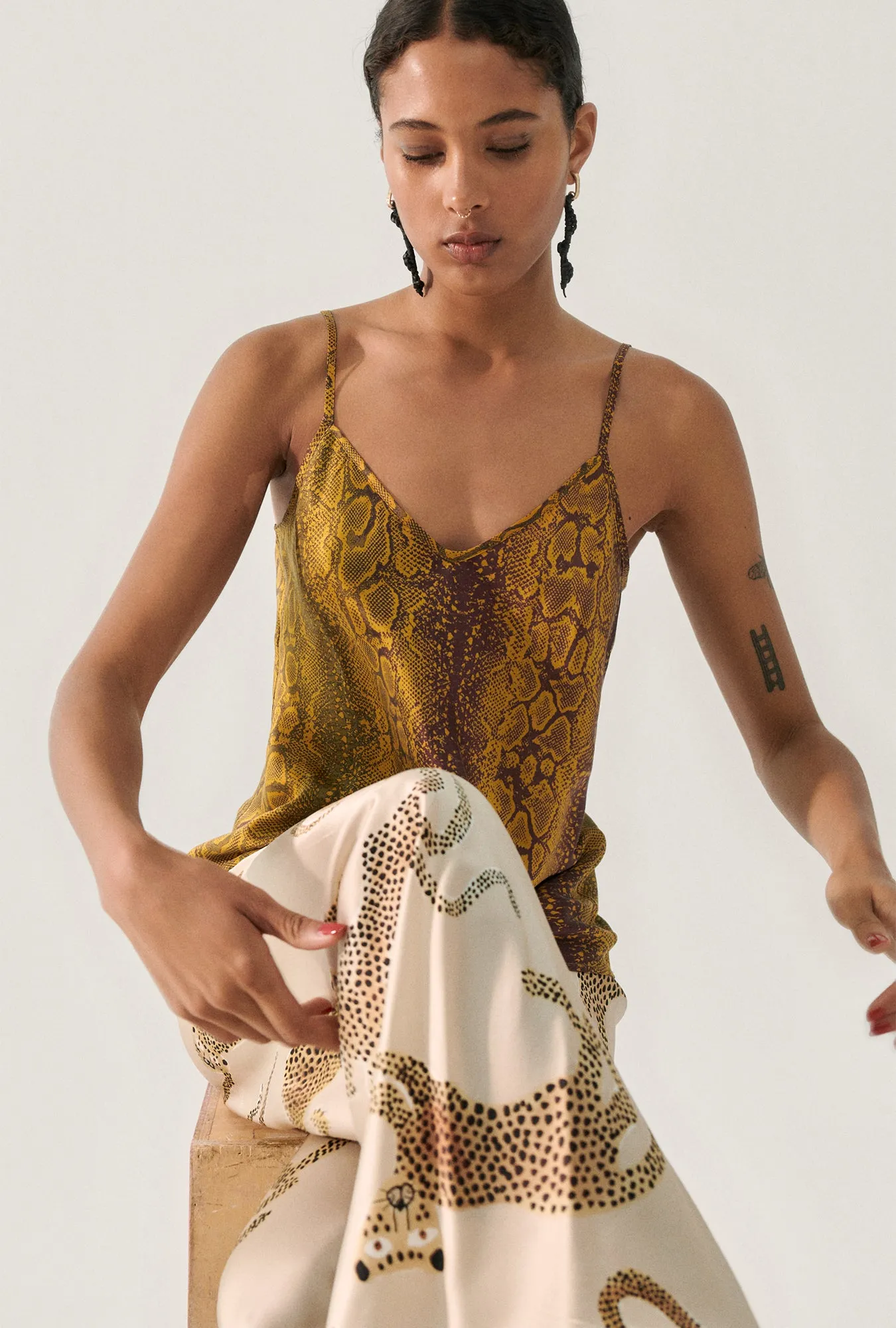 BIAS CUT CAMI SNAKE SKIN sold by Silk Laundry product image thumbnail 4