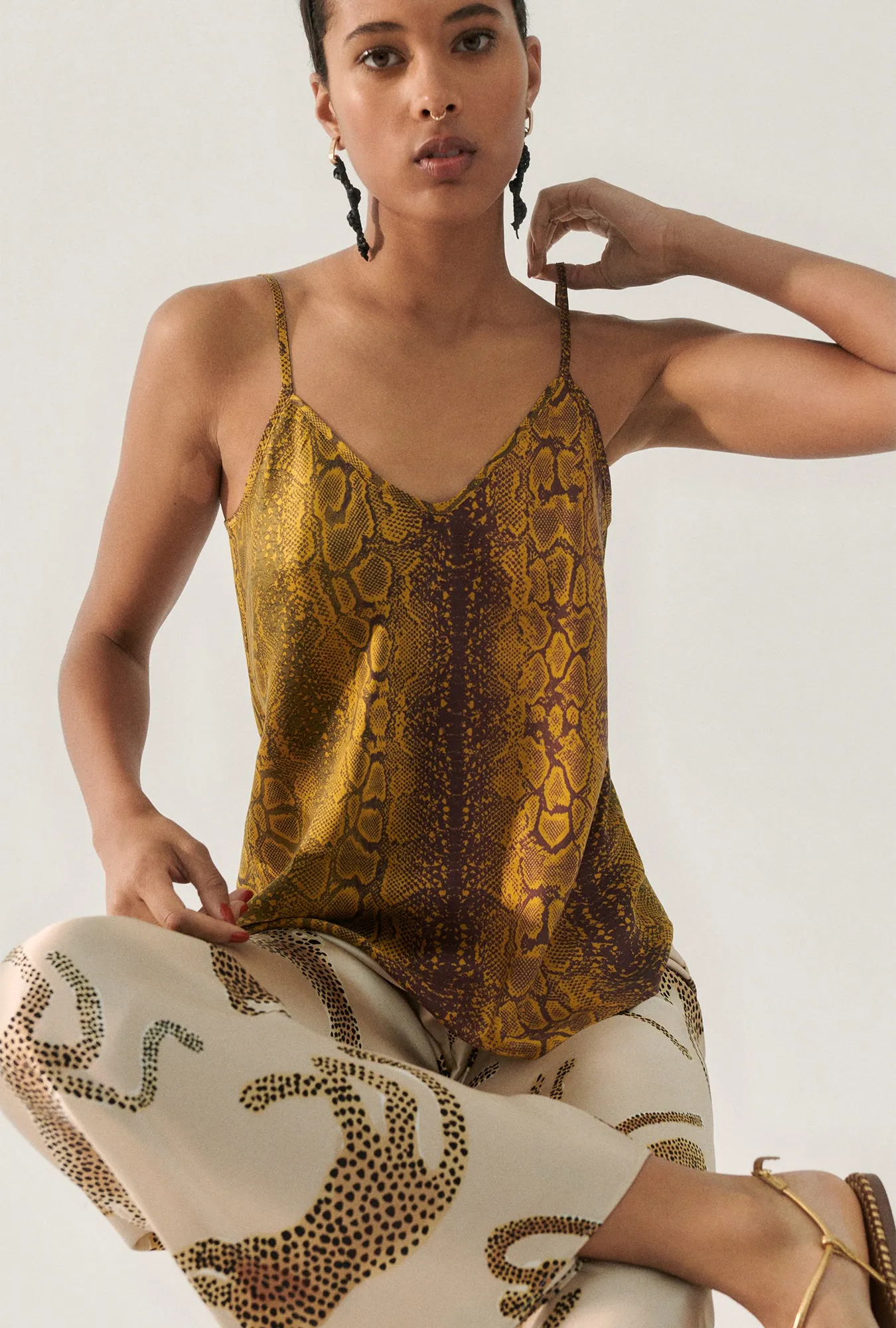 BIAS CUT CAMI SNAKE SKIN sold by Silk Laundry