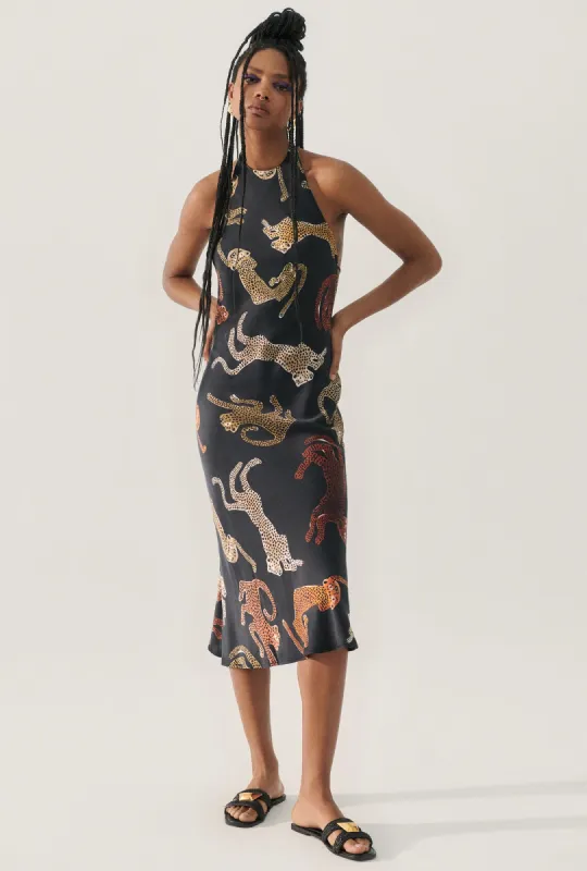 HALTER DRESS JAGUARS BLACK sold by Silk Laundry