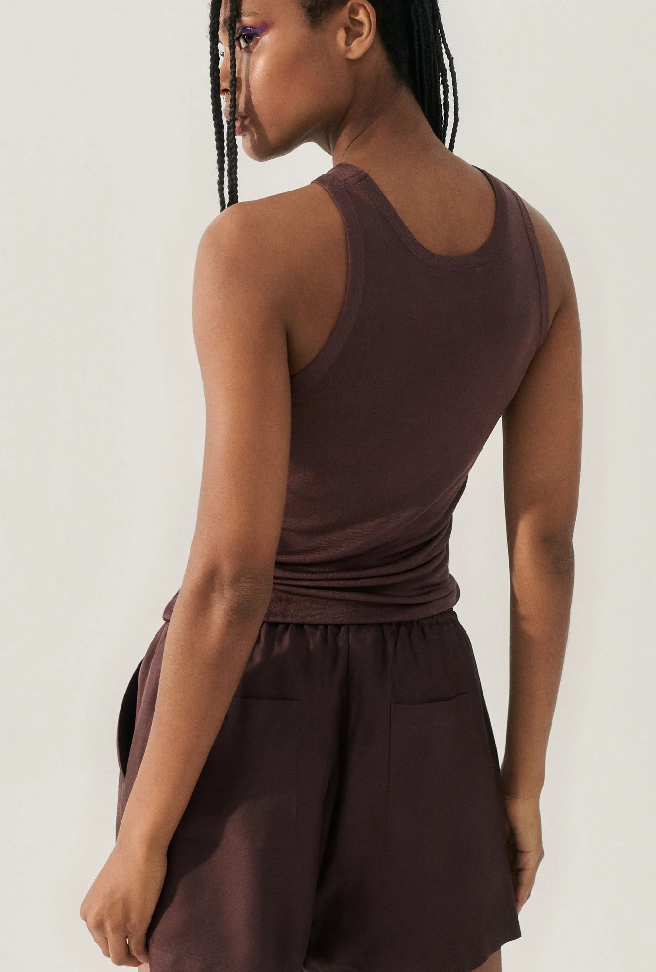 Jersey Tank Cacao sold by Silk Laundry product image thumbnail 3