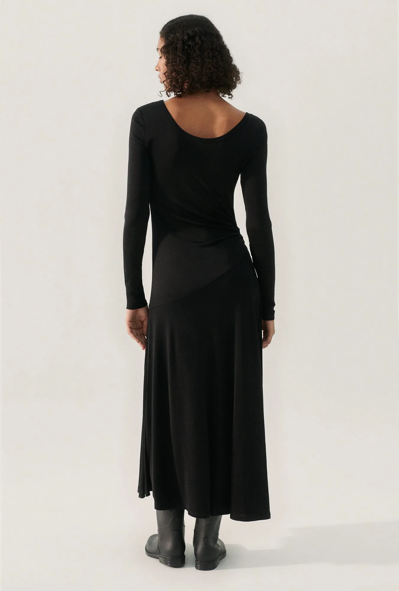 Jersey Long Sleeve Dress Black sold by Silk Laundry product image thumbnail 3