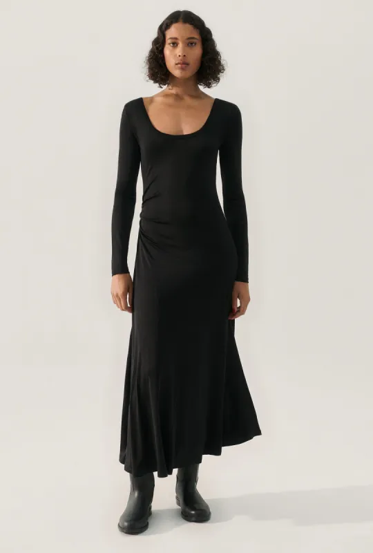 JERSEY LONG SLEEVE DRESS BLACK sold by Silk Laundry