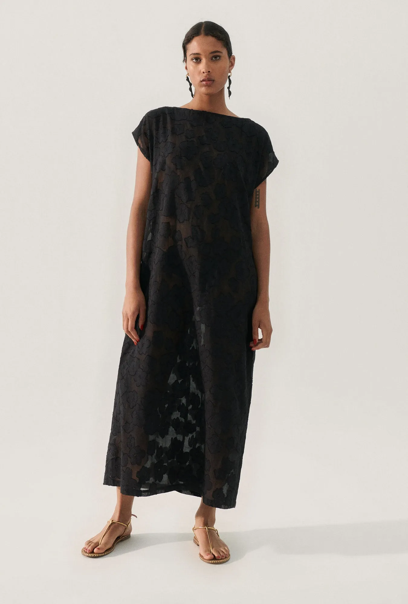 CLIP SILK SIMPLE LOOSE DRESS BLACK sold by Silk Laundry product image thumbnail 4