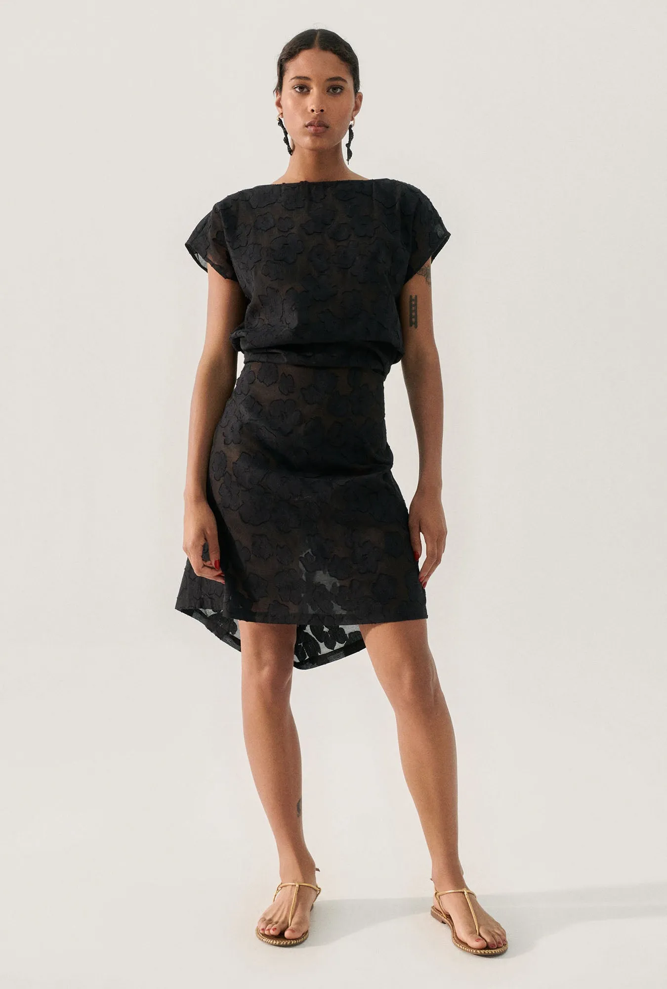 CLIP SILK SIMPLE LOOSE DRESS BLACK sold by Silk Laundry