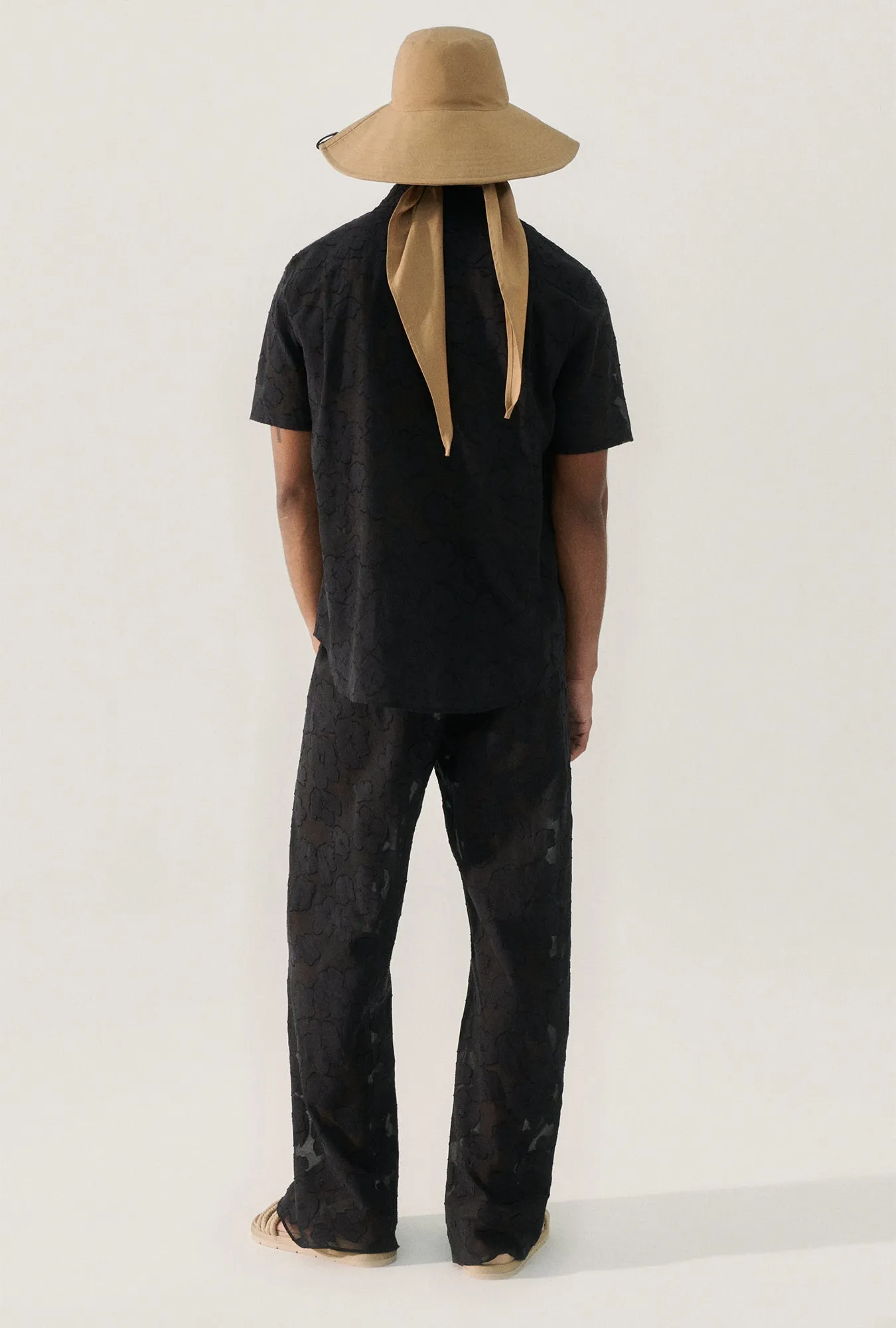 Clip Silk Short Sleeve Boyfriend Shirt Black sold by Silk Laundry product image thumbnail 3