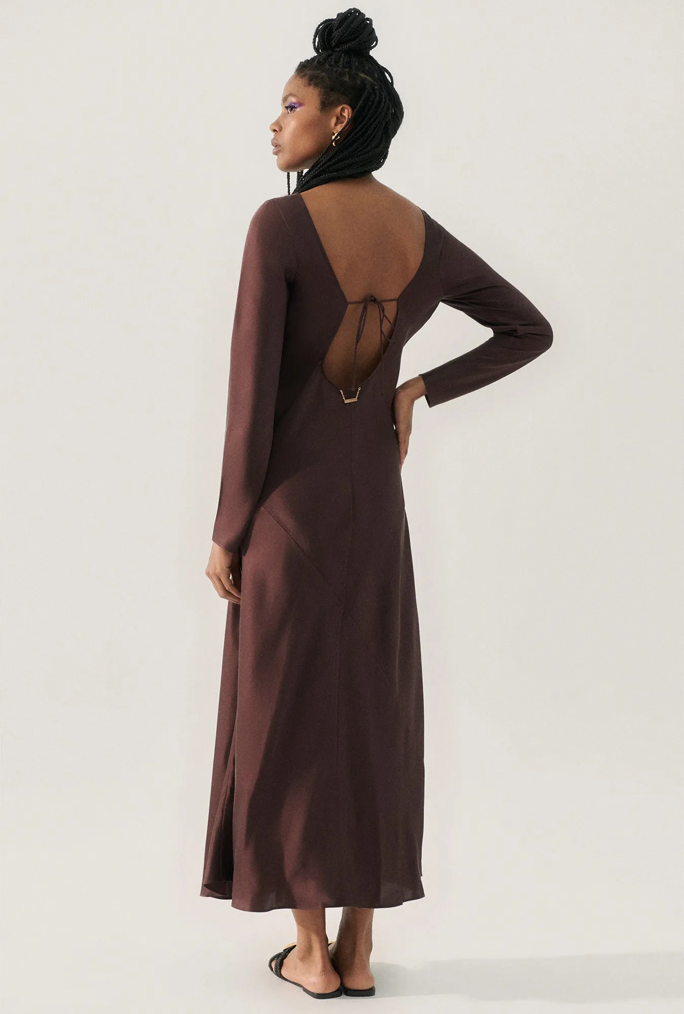 Sienna Dress Cacao sold by Silk Laundry product image thumbnail 3