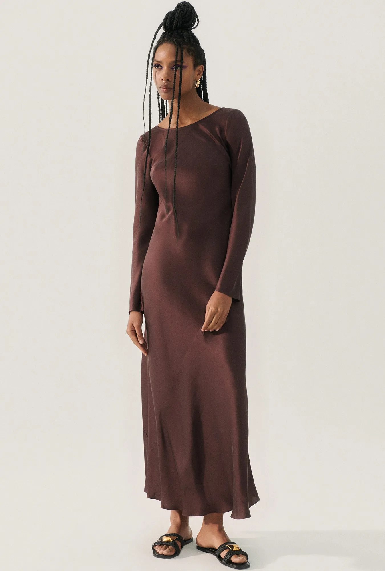 Sienna Dress Cacao sold by Silk Laundry