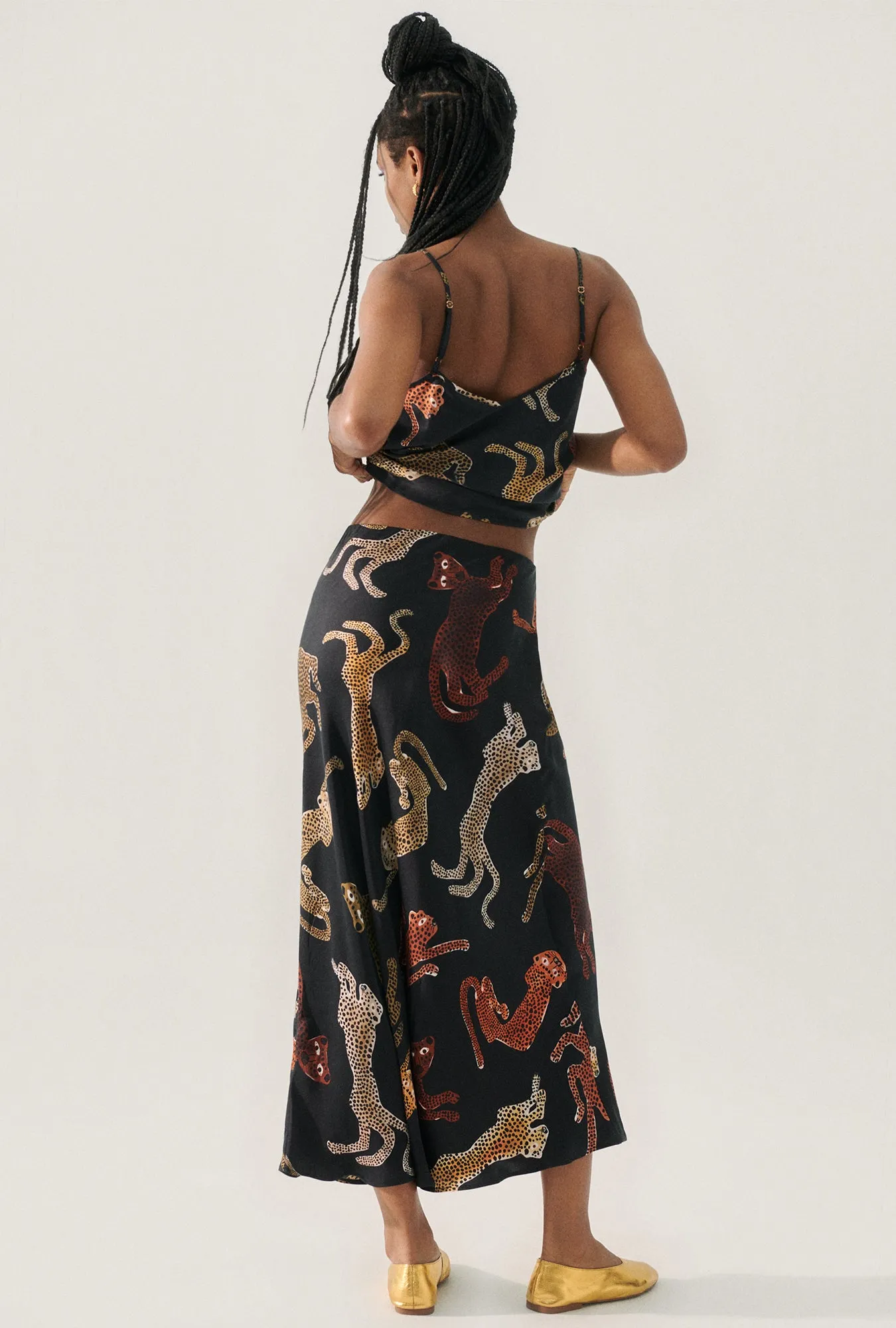 LONG BIAS CUT SKIRT JAGUARS BLACK sold by Silk Laundry product image thumbnail 4