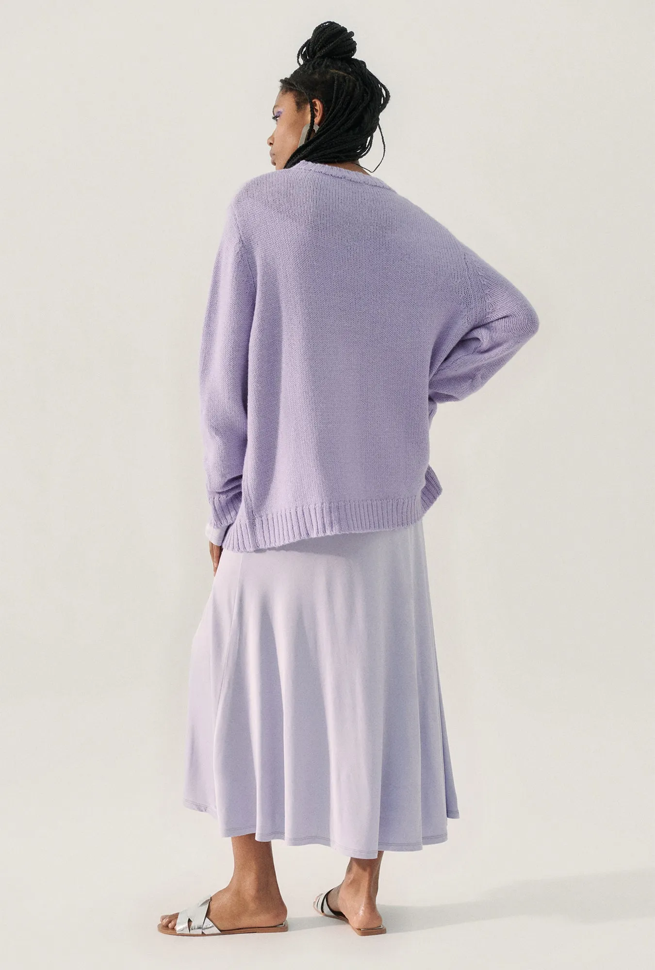 KNIT CREWNECK LAVENDER sold by Silk Laundry product image thumbnail 3