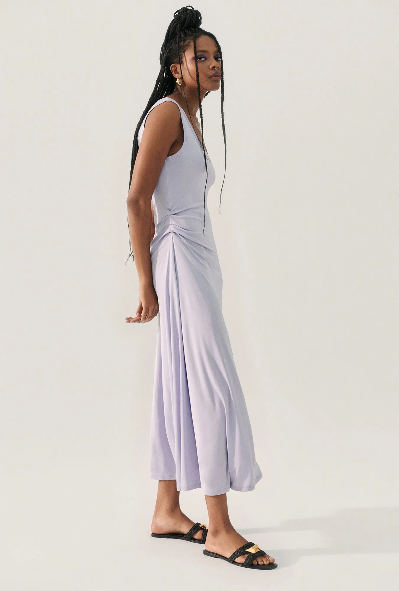 JERSEY SLEEVELESS DRESS LAVENDER sold by Silk Laundry product image thumbnail 4