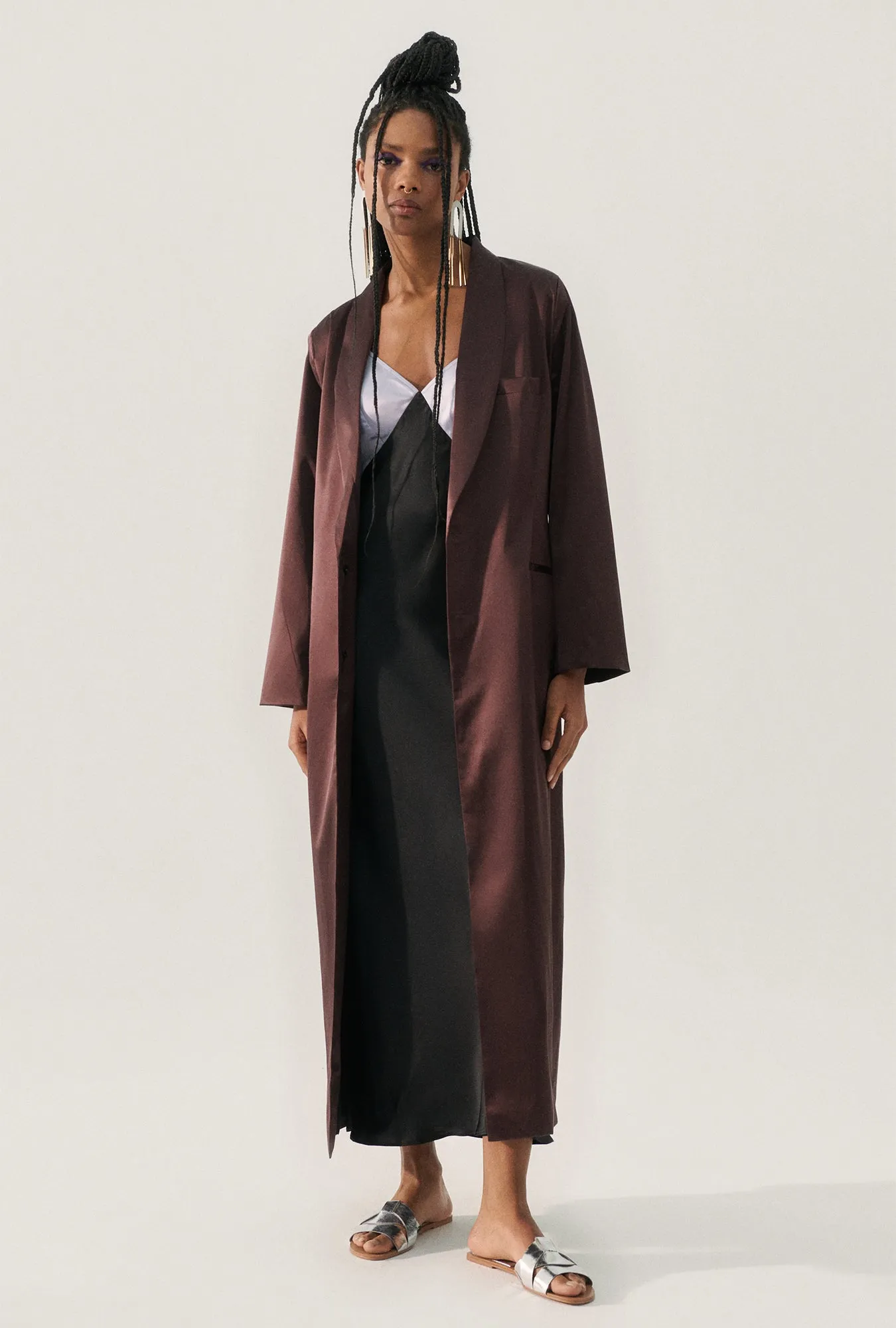 DECO ROULEAU DRESS LAVENDER / BLACK sold by Silk Laundry product image thumbnail 4