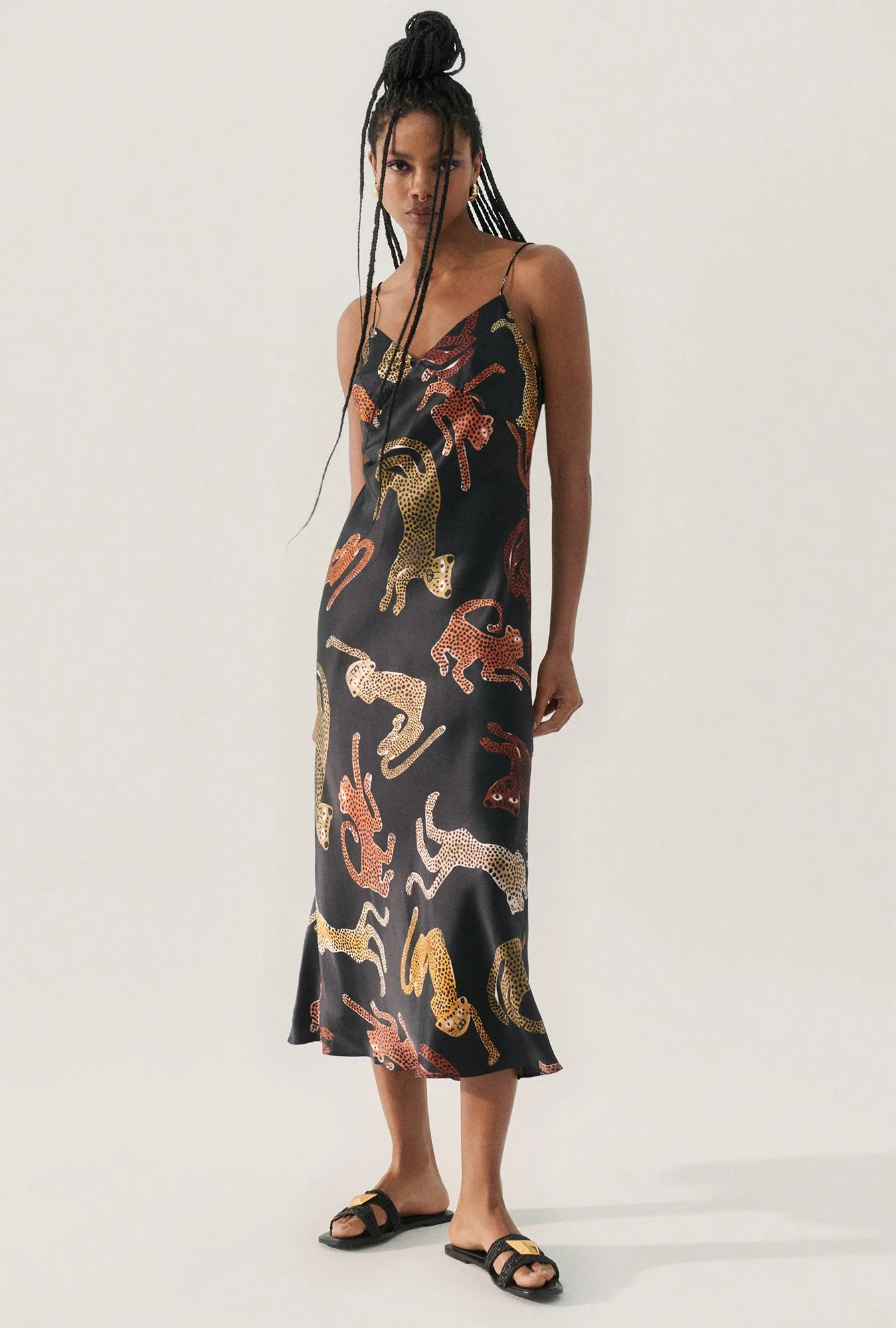 DECO ROULEAU DRESS JAGUARS BLACK sold by Silk Laundry