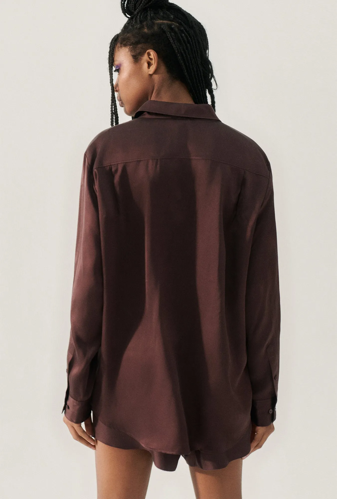 BOYFRIEND SHIRT CACAO sold by Silk Laundry product image thumbnail 3