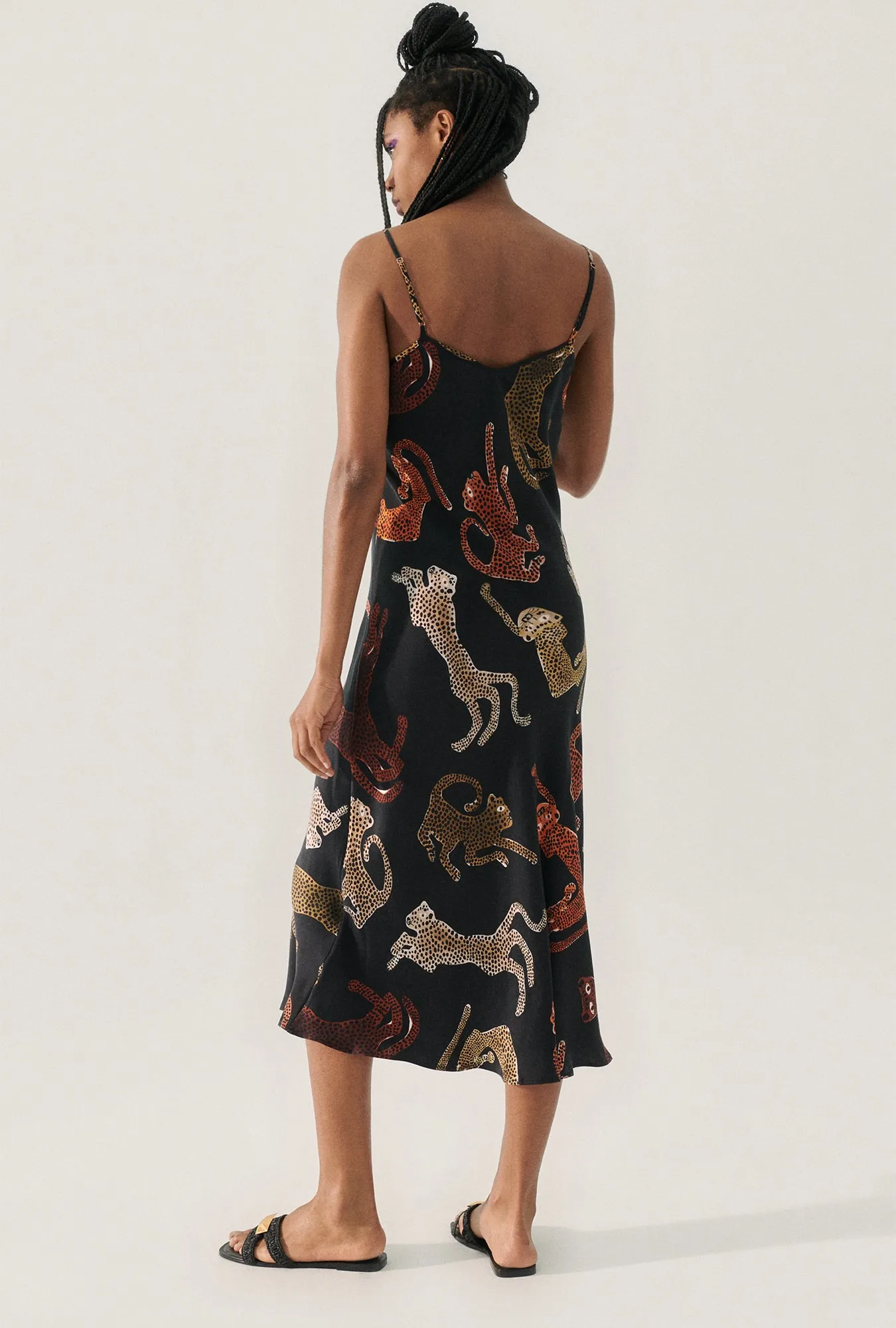 90S SLIP DRESS JAGUARS BLACK sold by Silk Laundry product image thumbnail 3