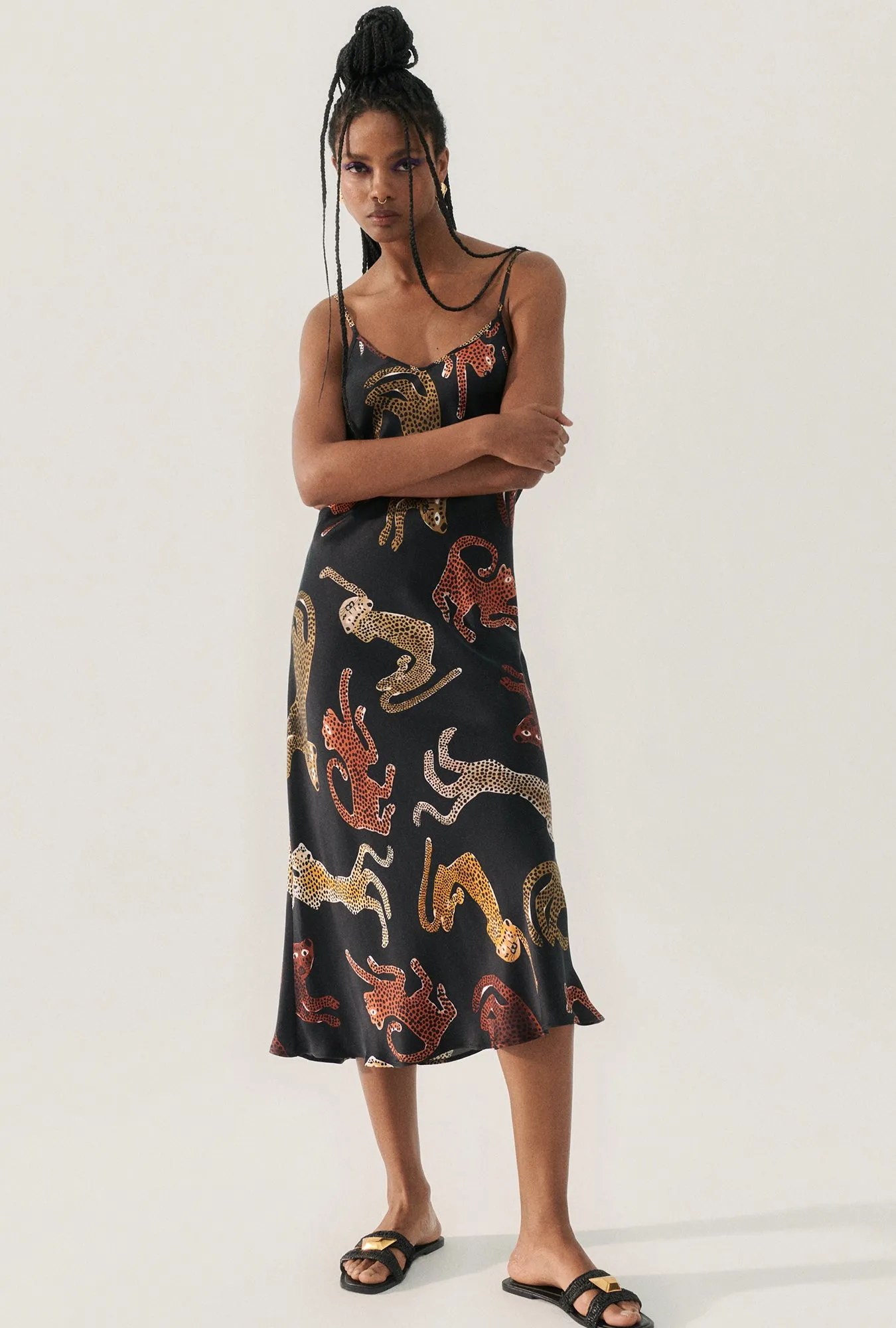 90S SLIP DRESS JAGUARS BLACK sold by Silk Laundry