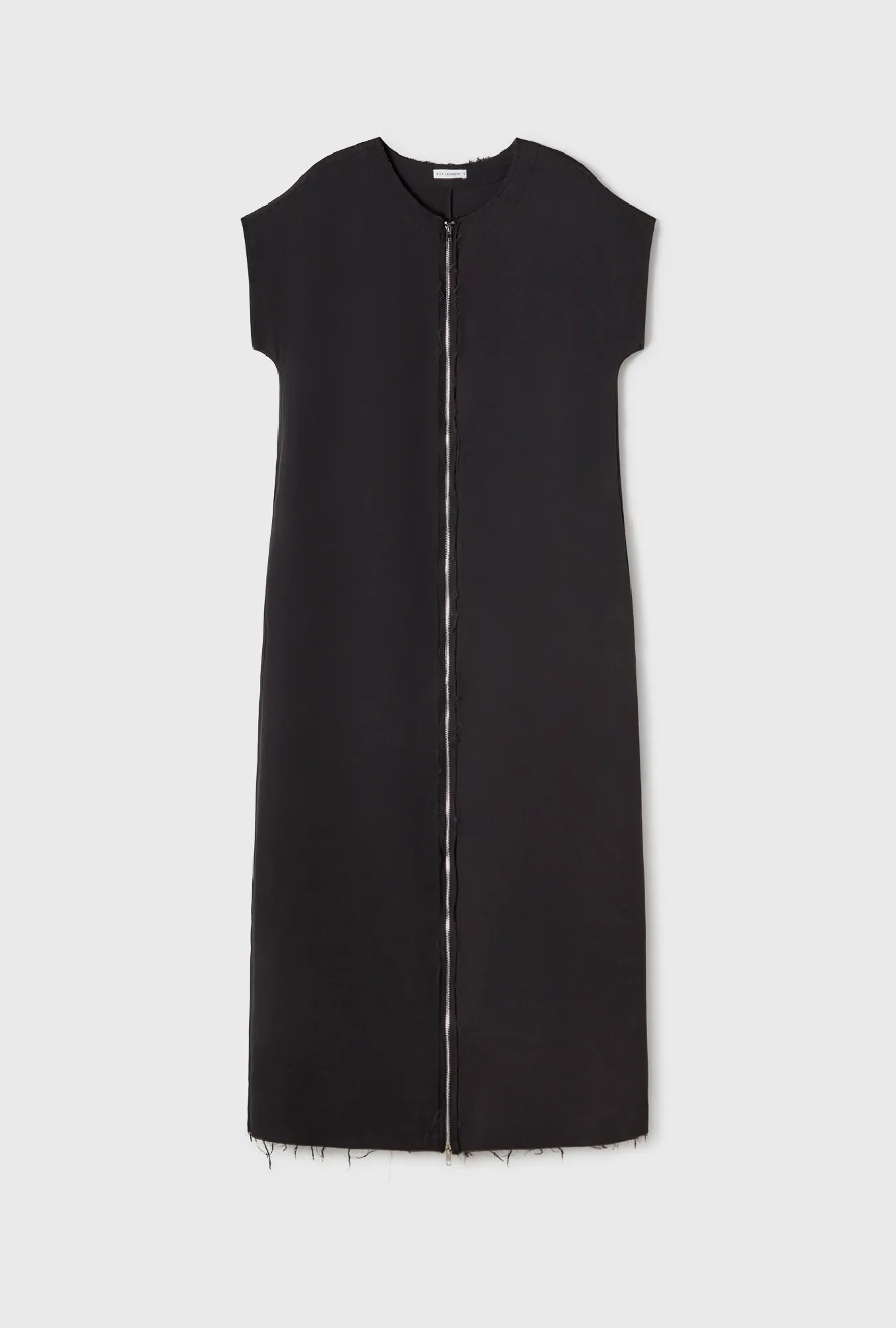 SILK WOOL LONG LOOSE DRESS CHARCOAL sold by Silk Laundry product image thumbnail 2