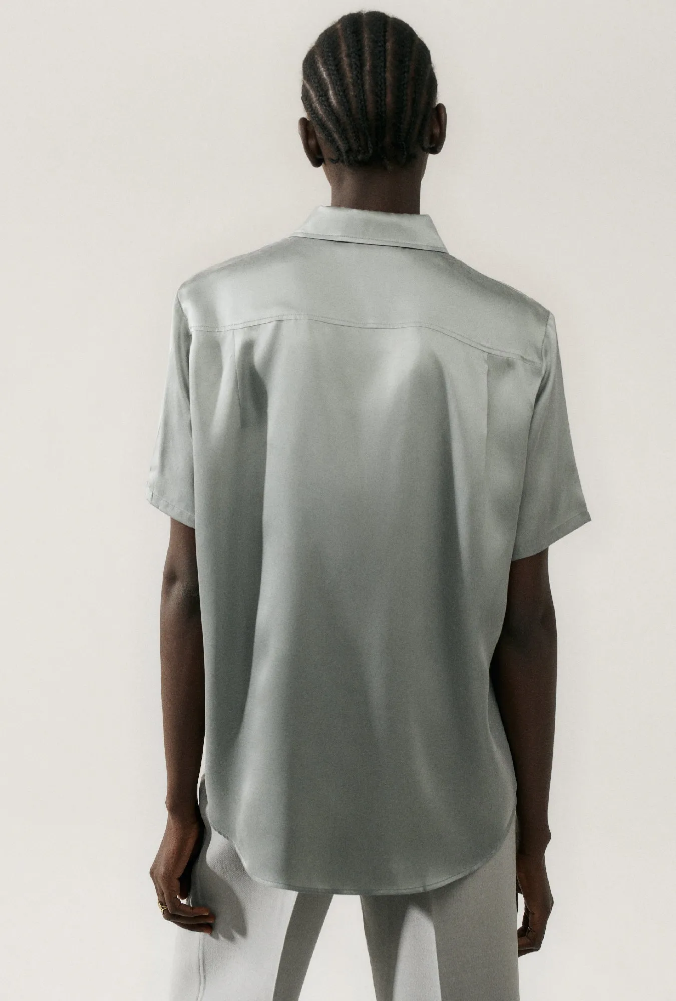 Short Sleeve Boyfriend Shirt Moon sold by Silk Laundry product image thumbnail 3