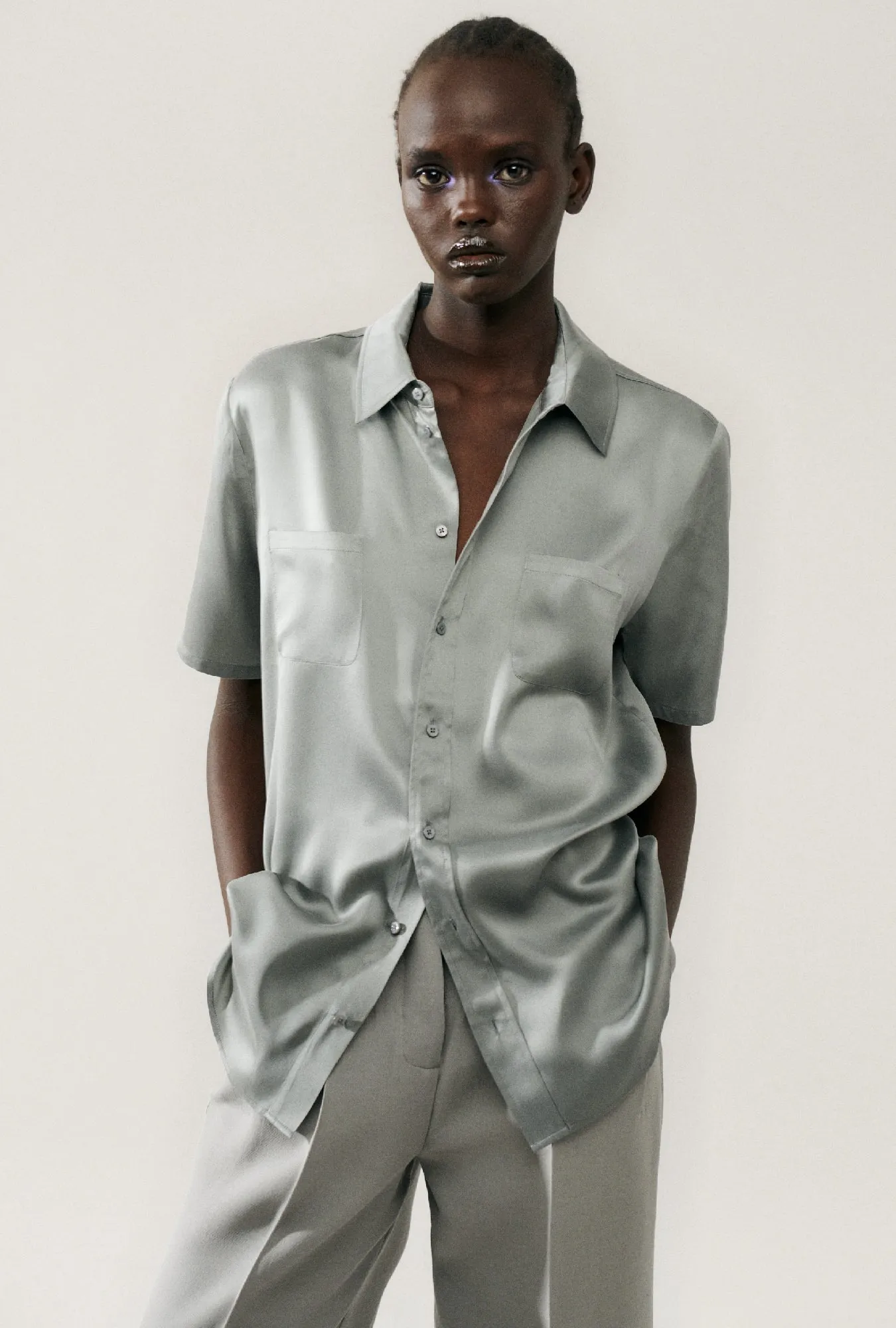 Short Sleeve Boyfriend Shirt Moon sold by Silk Laundry