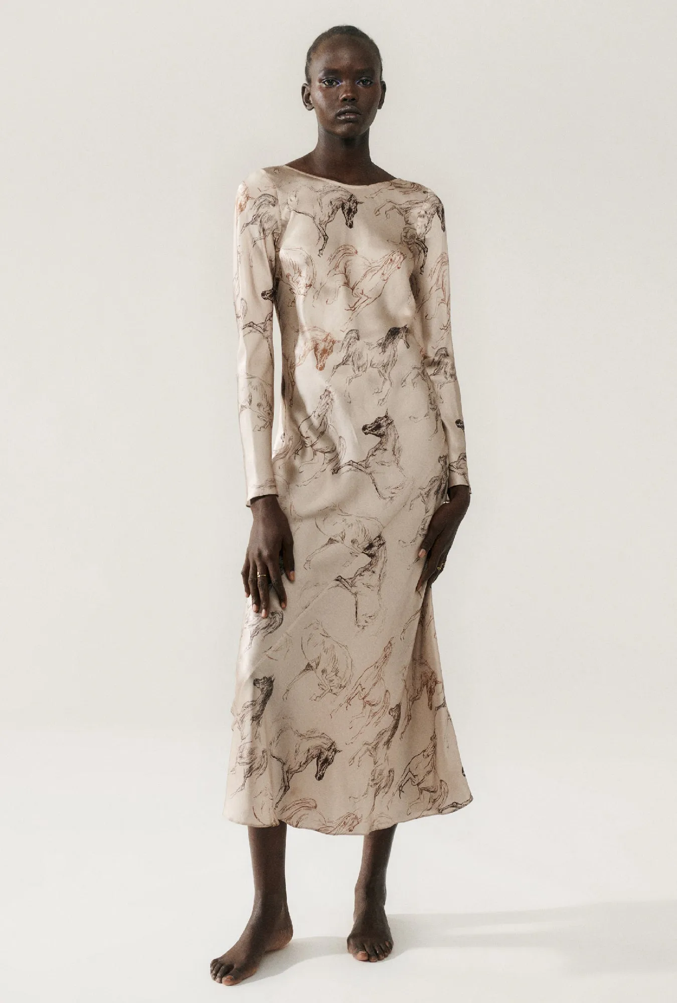 SIENNA DRESS WILD HORSES sold by Silk Laundry