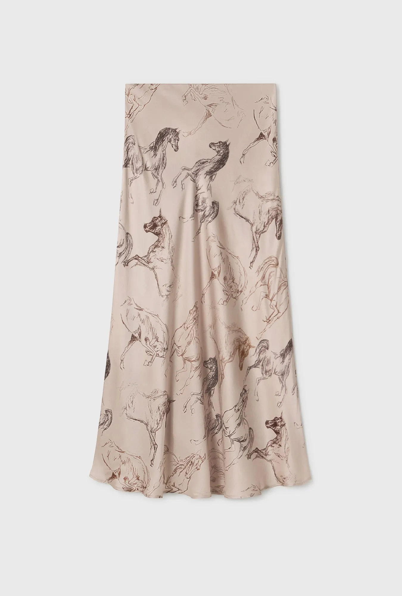 LONG BIAS CUT SKIRT WILD HORSES sold by Silk Laundry product image thumbnail 2