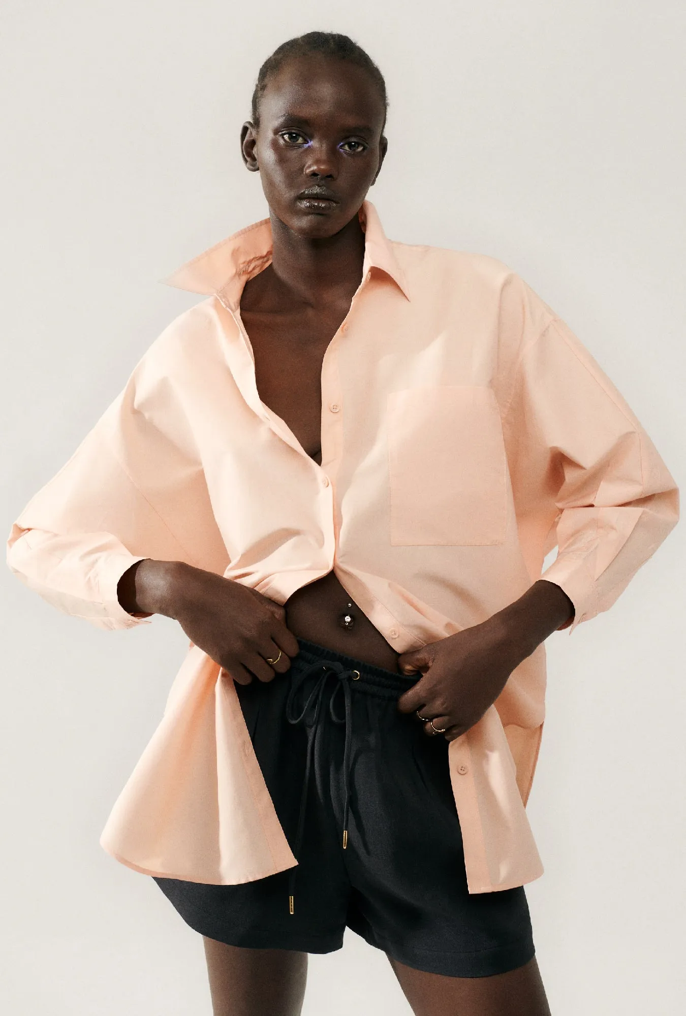COTTON SILK ROUND SHIRT DAYBREAK sold by Silk Laundry