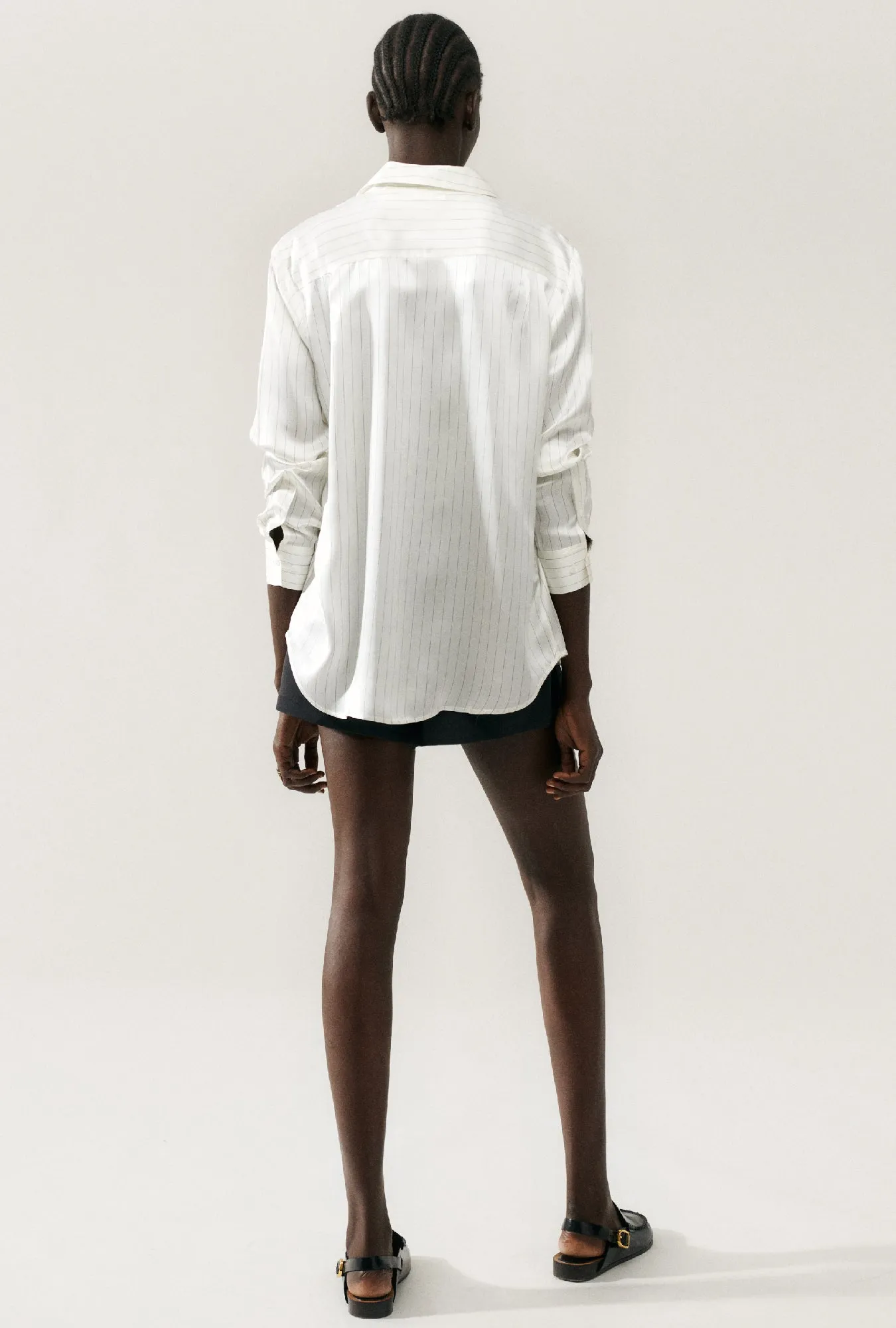 BOYFRIEND SHIRT WHITE PINSTRIPE sold by Silk Laundry product image thumbnail 3