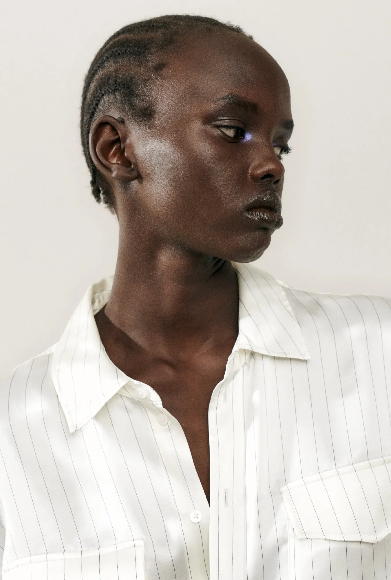 BOYFRIEND SHIRT WHITE PINSTRIPE sold by Silk Laundry product image thumbnail 5