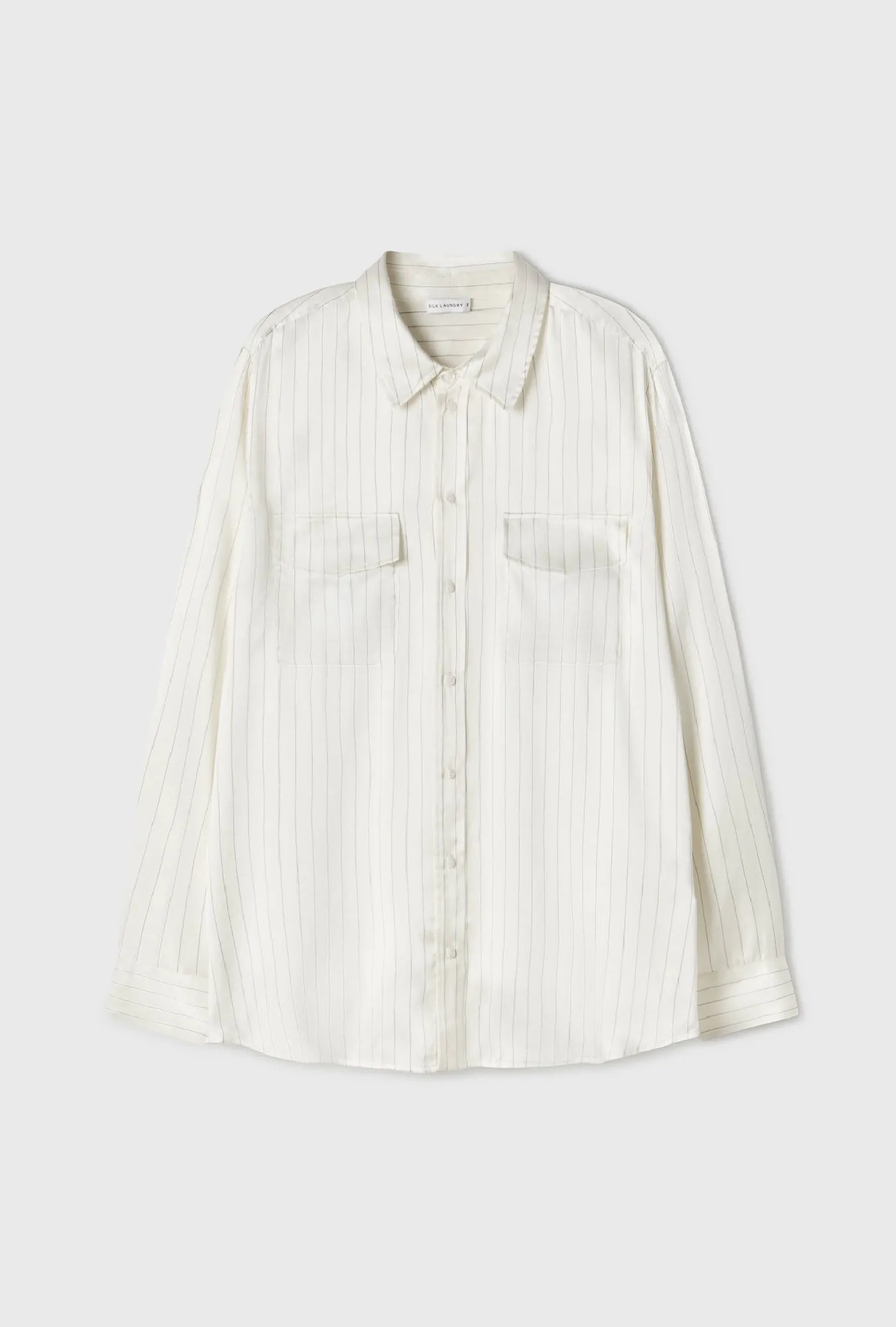 BOYFRIEND SHIRT WHITE PINSTRIPE sold by Silk Laundry product image thumbnail 2