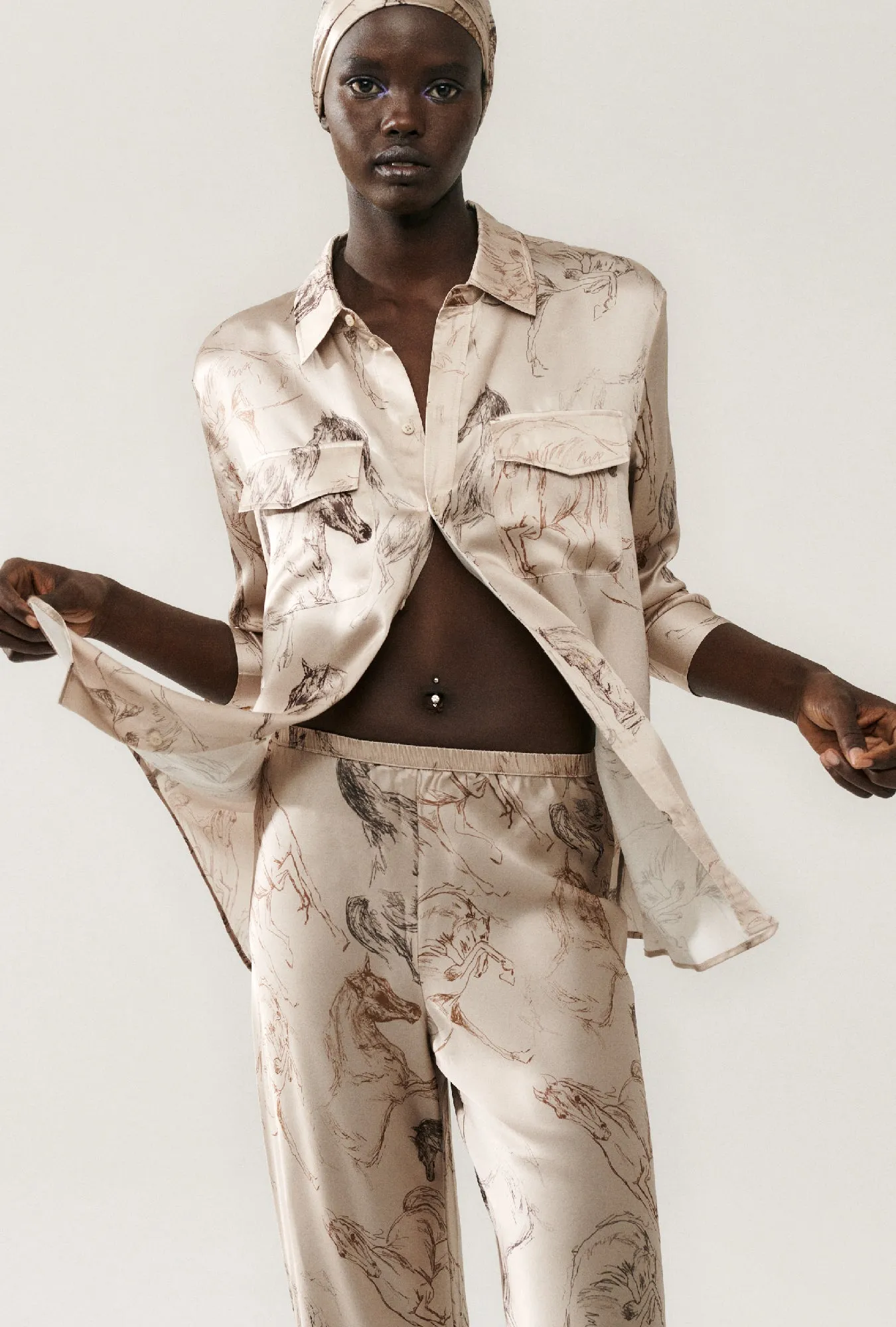 BOYFRIEND SHIRT WILD HORSES sold by Silk Laundry