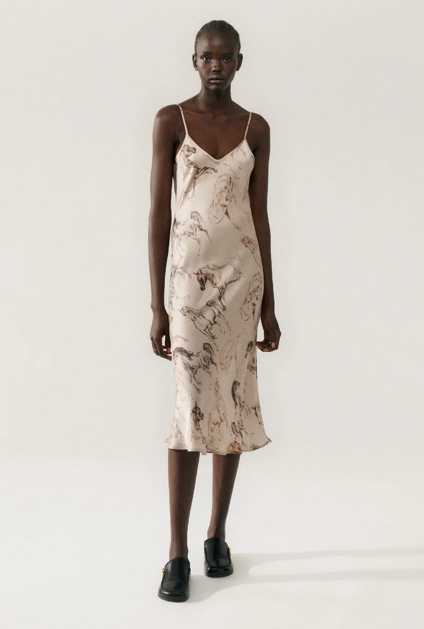 90S SLIP DRESS WILD HORSES sold by Silk Laundry