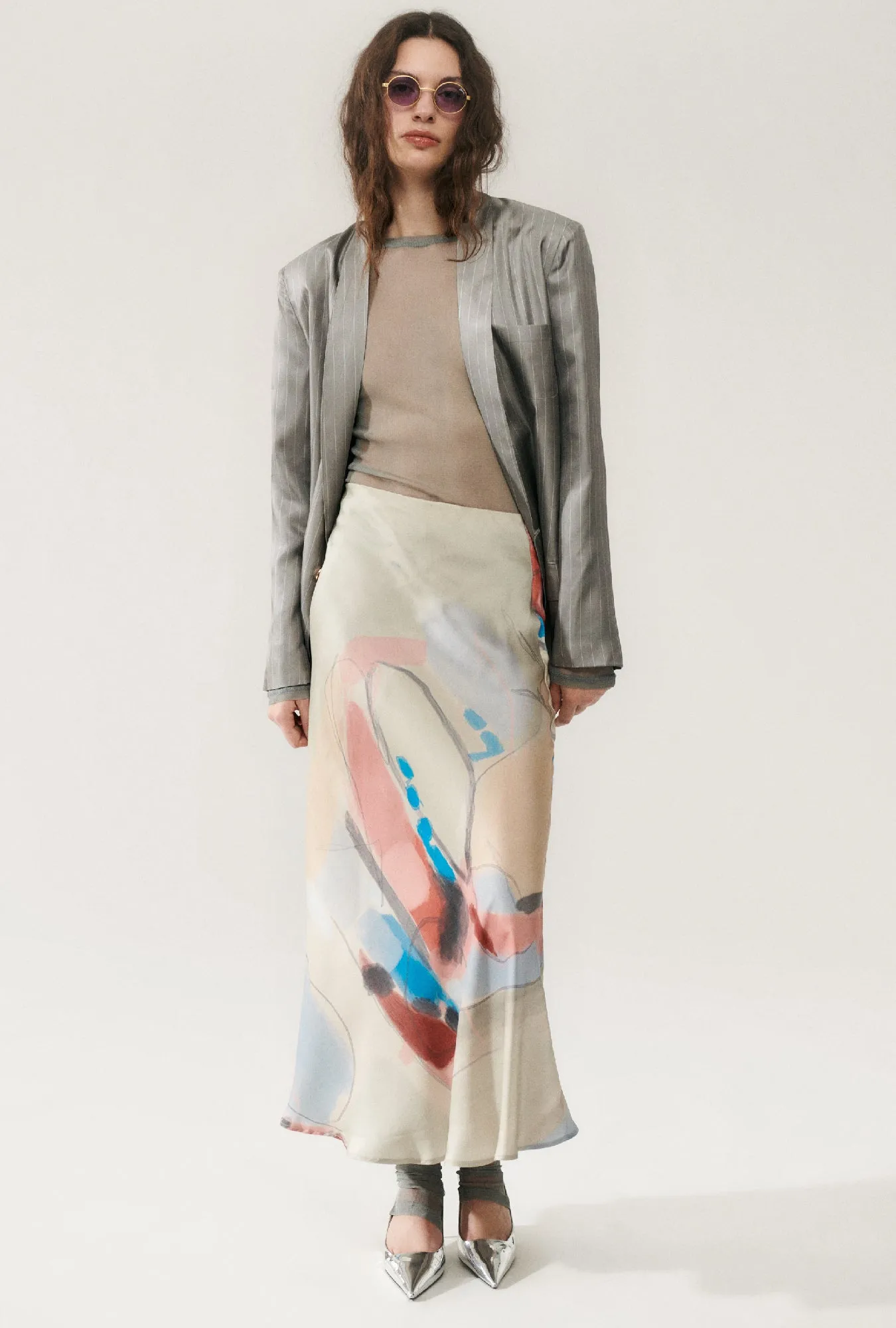 LONG BIAS CUT SKIRT EXPRESSIONIST sold by Silk Laundry