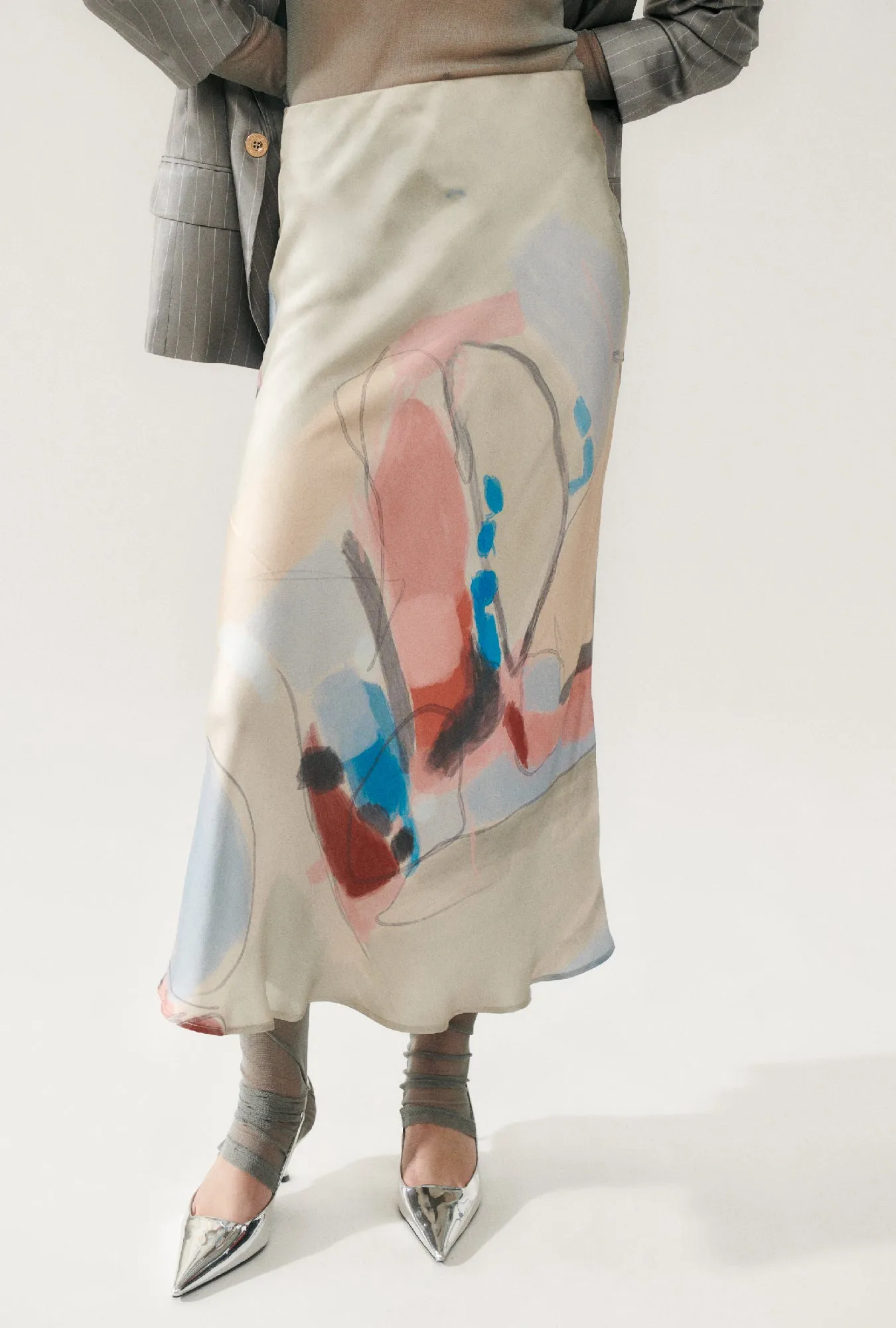 LONG BIAS CUT SKIRT EXPRESSIONIST sold by Silk Laundry product image thumbnail 4