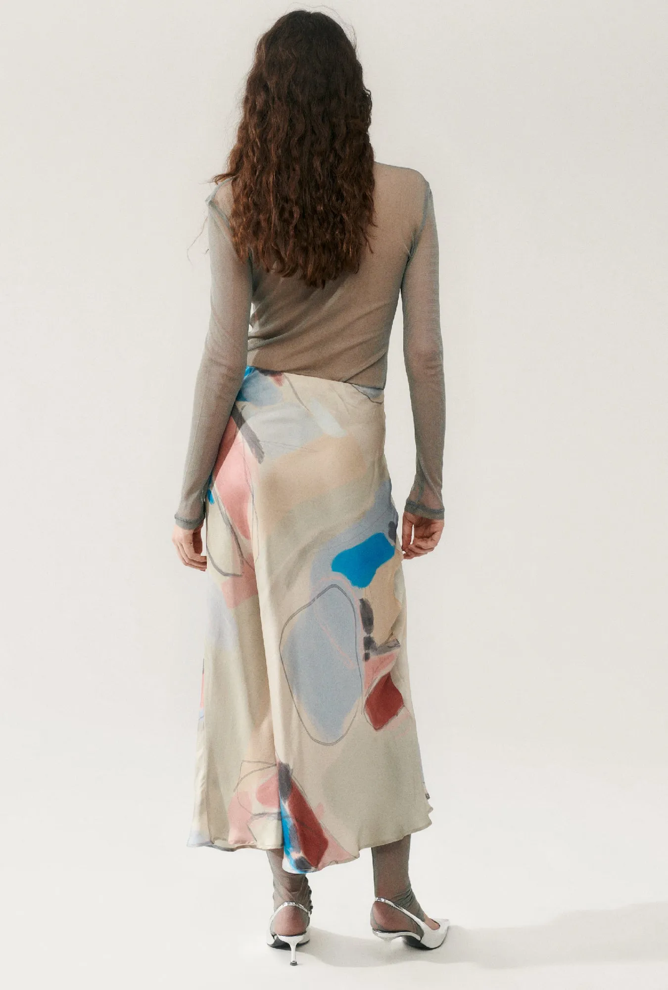 LONG BIAS CUT SKIRT EXPRESSIONIST sold by Silk Laundry product image thumbnail 3