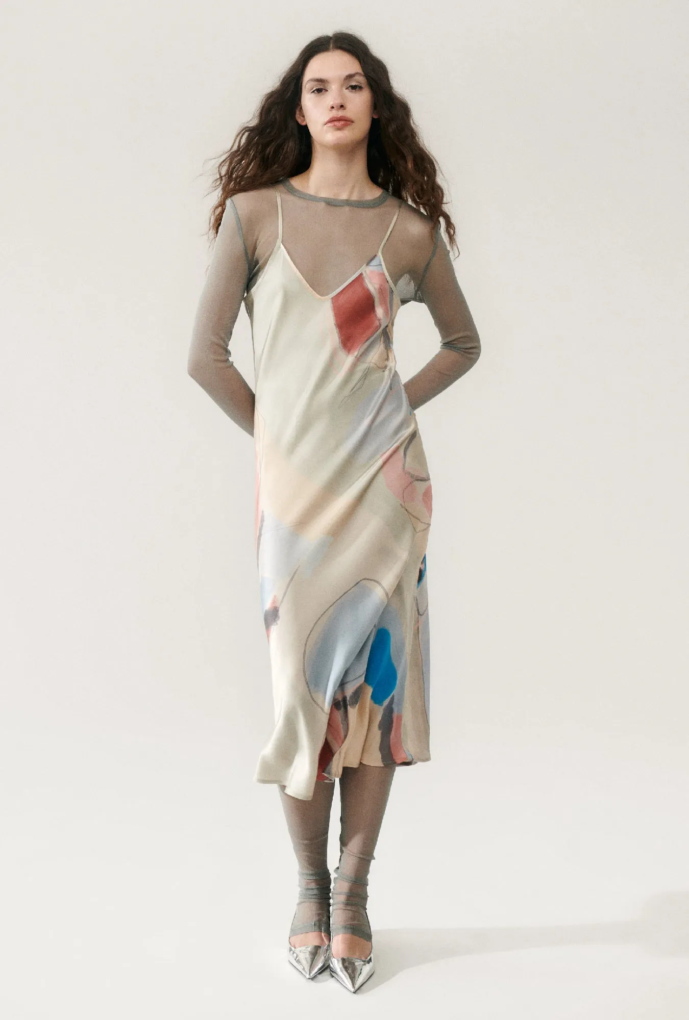 90S SLIP DRESS EXPRESSIONIST sold by Silk Laundry