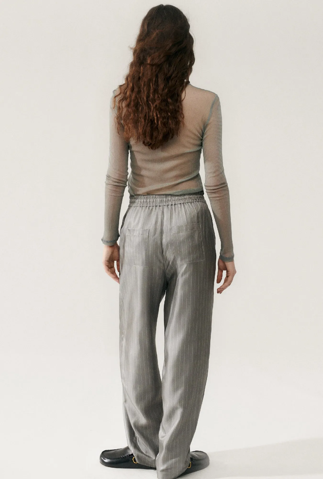 TWILL SLOUCH PANTS MOON PINSTRIPE sold by Silk Laundry product image thumbnail 3