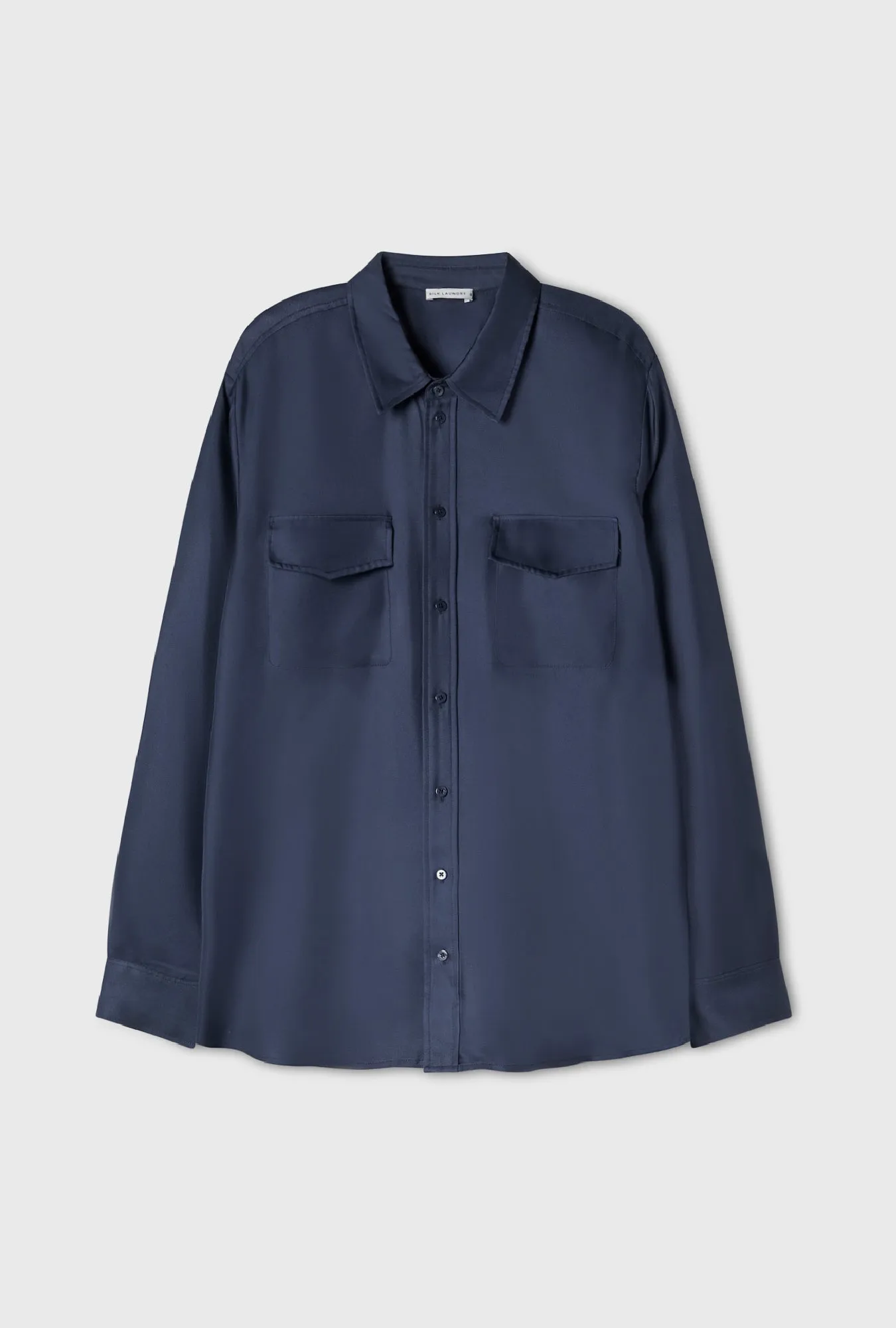 Twill Boyfriend Shirt Midnight sold by Silk Laundry product image thumbnail 2