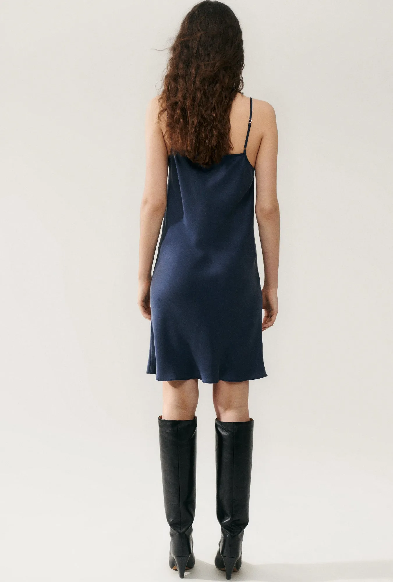 STRAIGHT NECK DRESS MIDNIGHT sold by Silk Laundry product image thumbnail 3